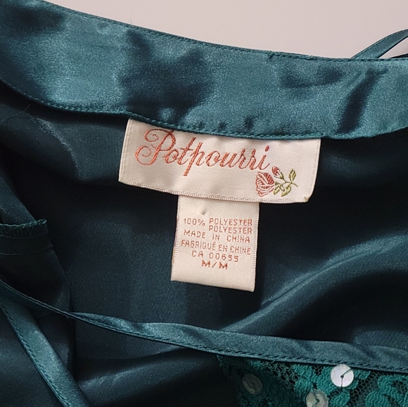 Potpourri Vintage lace silky nightgown slip -Size Medium - Picture 7 of 11